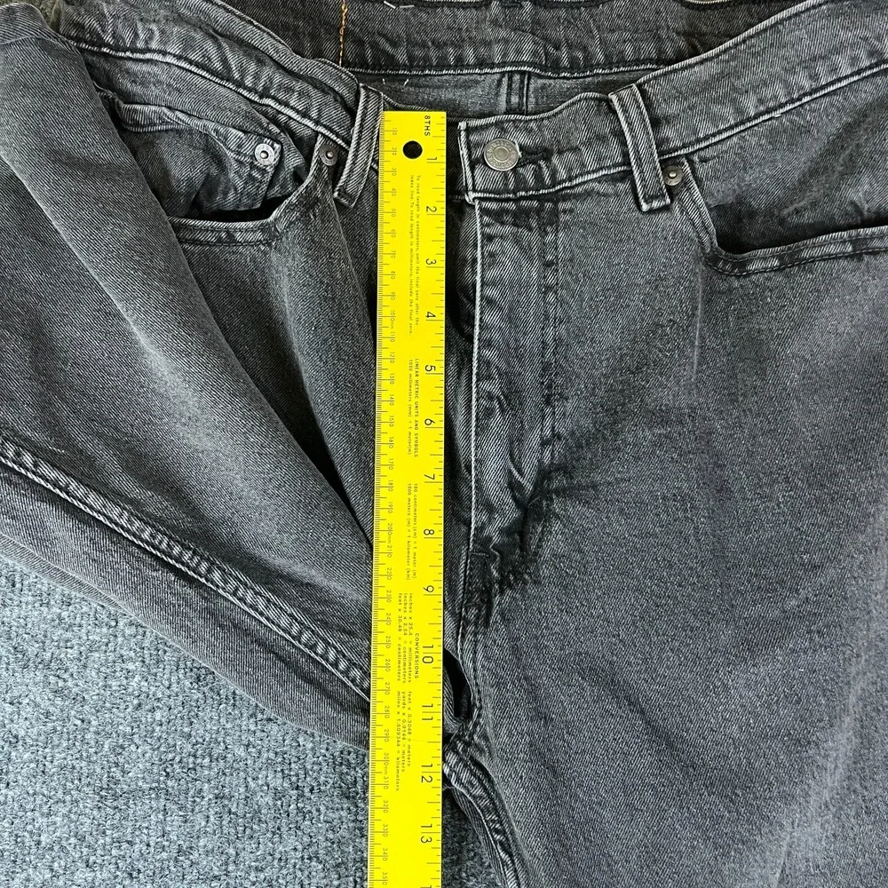 Levi's 505 Jeans Men 36x31.5 Gray Denim Cotton Mid Rise Regular Fit Straight Leg